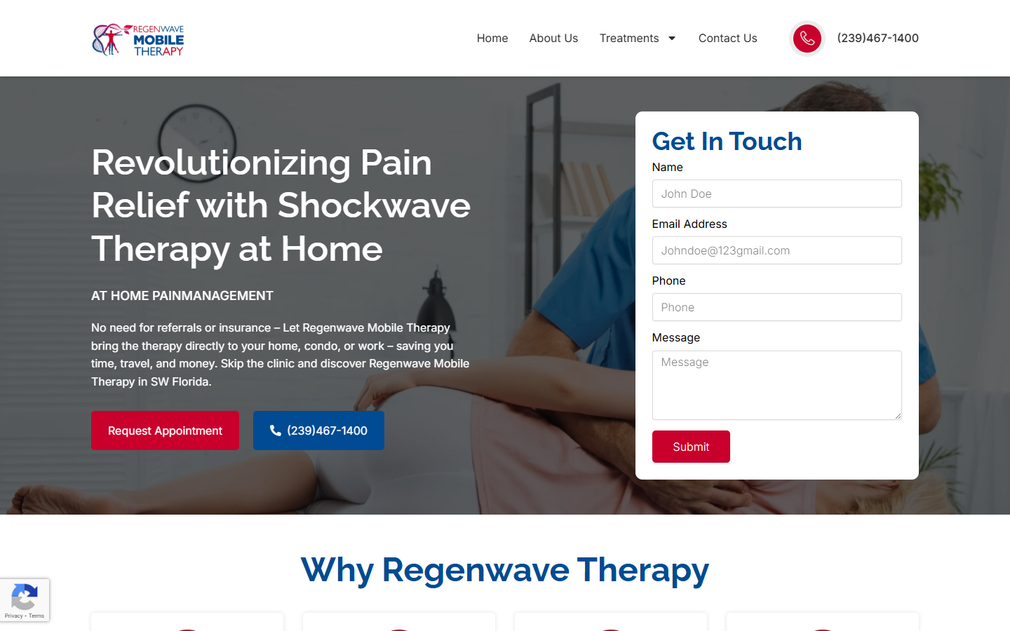 Regenwave Therapy website